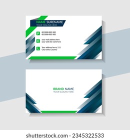 Diseño de tarjetas de negocios limpias creativas y abstractas. Vector de estilo plano,
tarjeta de visita, Vector moderno, Limpiar plantilla de tarjeta profesional.   