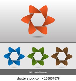 Creative modern abstract colorful vector origami web item set for company
