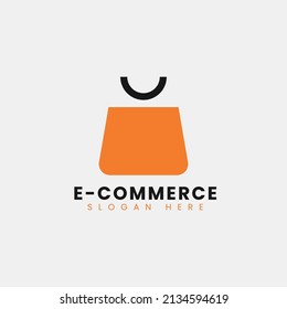 Kreatives, modernes Design des abstrakten E-Commerce-Logos, bunter Farbverlauf-Online-Shopping-Logo-Design-Vorlage
