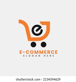 Creative Modern Abstract ECommerce Logo Design, Colorful Gradient Online Shopping Bag Logo Design Template