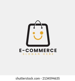 Creative modern abstract eCommerce logo design, colorful gradient online shopping bag logo design template