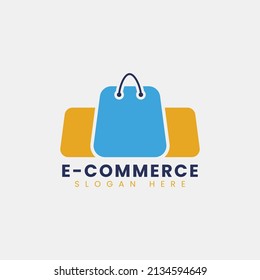 Creative modern abstract eCommerce logo design, colorful gradient online shopping bag logo design template