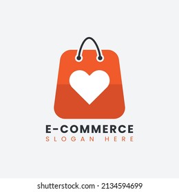 Creative modern abstract eCommerce logo design, colorful gradient online shopping bag logo design template