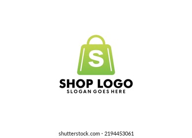 Creative modern abstract eCommerce logo design, colorful gradient online shopping bag logo design template