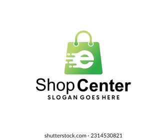 Creative modern abstract eCommerce logo design, colorful gradient online shopping bag logo design template