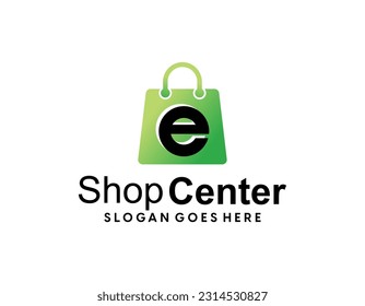 Creative modern abstract eCommerce logo design, colorful gradient online shopping bag logo design template