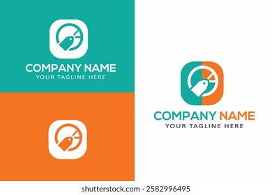 Creative modern abstract eCommerce logo design, colorful gradient online shopping bag logo design template