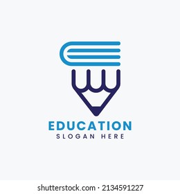 Diseño de logotipo de libro educativo abstracto creativo, plantilla de diseño de logotipo de libro de degradado colorido