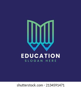 Creative modern abstract educational book logo design, colorful gradient book logo design template