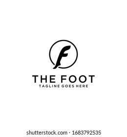 Creative modern abstract F foot sign logo design template.