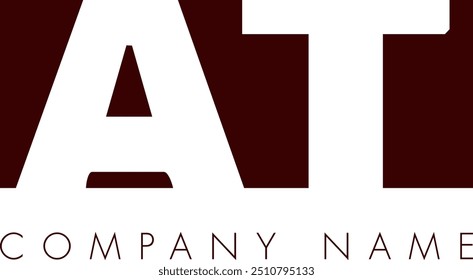 AT creative modern abstract letter logo vector design. It will be suitable for your company and brand identity.