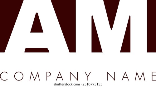 AM criativo moderno abstrato carta logotipo vetor design. Ele será adequado para a identidade da empresa e da marca.