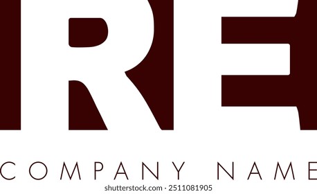 RE creative modern abstract letter logo vector design. It will be suitable for your company and brand identity.