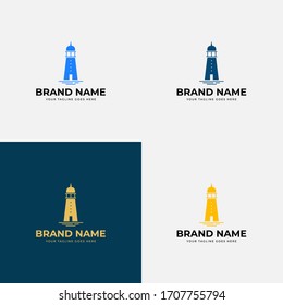 Creative modern abstract lighthouse logo design vector graphic. lighthouse logo for business, organization or website. Beacon icon design template.