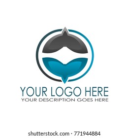 creative modern abstract logo illustration element with blue and black color