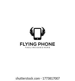 Creative modern abstract love flying with wings logo design