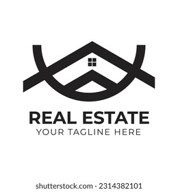 Creative Modern Abstract Minimal Real Estate Home House Logo Design