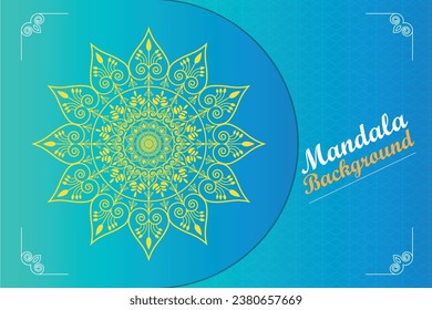 Diseño de fondo creativo, moderno, abstracto y profesional de color Mandala ornamental de lujo o vector de diseño de patrones