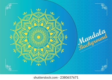 Diseño de fondo creativo, moderno, abstracto y profesional de color Mandala ornamental de lujo o vector de diseño de patrones