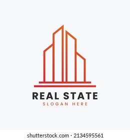 Diseño creativo moderno y abstracto del logotipo inmobiliario, colorido gradiente inmueble propiedad inmobiliaria modelo de diseño del logotipo de la bolsa