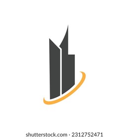 Creative modern abstract real estate logo design, colorful gradient building property real estate bag logo design template