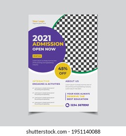 Creative modern abstract summer camp back to  school admission flyer design