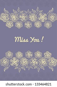 Creative modern abstract vector greetings with flowers and leafs