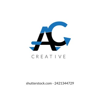 Modelo creativa moderna de logotipo AC Latter vector de plantilla Resumen de la ilustración victoriosa de un símbolo monograma.