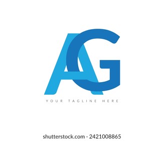 Modelo creativo moderno de la plantilla del último logotipo AG vector Resumen de la ilustración del victor del símbolo del monograma.