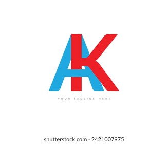 Modelo creativa moderna de logotipo AK Latter Vector de plantilla Resumen de la ilustración victoriosa del símbolo monograma.