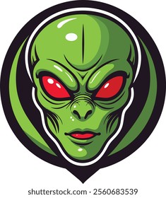 A creative and modern alien face logo vector illustration, perfect for futuristic branding, sci-fi designs, technology projects, and space-themed concepts. This sleek and abstract design is ideal for 