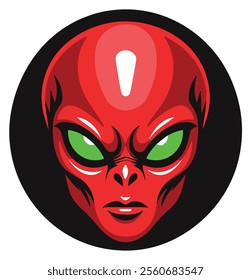 A creative and modern alien face logo vector illustration, perfect for futuristic branding, sci-fi designs, technology projects, and space-themed concepts. This sleek and abstract design is ideal for 