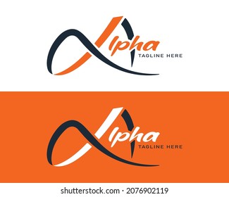 Creative Modern Alpha Corporate Logo Design. Alpha Logo. Alpha emblem. Greek letter Alpha