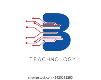Logotipo creativo moderno de tecnología alfabética más reciente y Icono Víctor Ilustración.