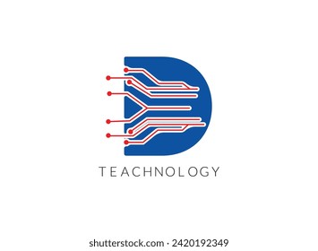 Creative Modern Alphabet Latter Technology Logo und Icon Victor Illustration.