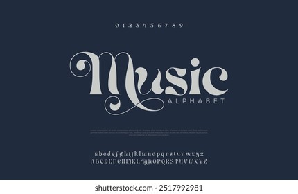 kreatives modernes Alphabet. Typografie mit moderner Regelmäßigkeit und Nummer. Schriftarten im minimalistischen Stil. Vektorgrafik