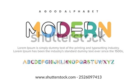 creative modern alphabet. Typography with modern regular and number. minimalist style fonts set. vector illustration