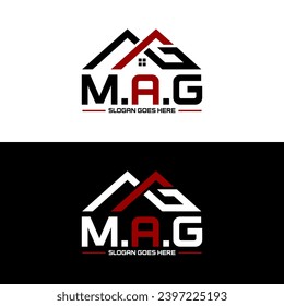 Creative Modern AMG And MAG Logo Design Idea. Letter MAG Home logo for construction company