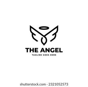 Moderno creativo diseño del logo del ángel