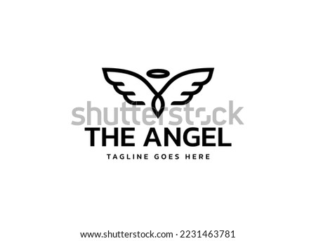 Creative modern THE angel logo design