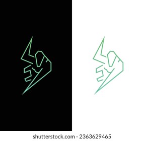 Creative Modern Animal Logo. Black Logo on White Background. Usable for Business Logos. Flat Vector Logo Design Template Element
