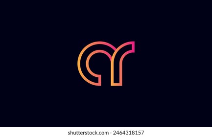 Creative And Modern AR Logo. Initial Letter AR Logo Design on Black Background.