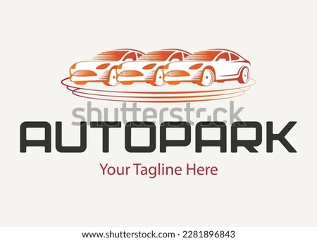 Creative modern autopark logo. Parking sign. Car sale company icon. Can use like emblem in auto logistic.