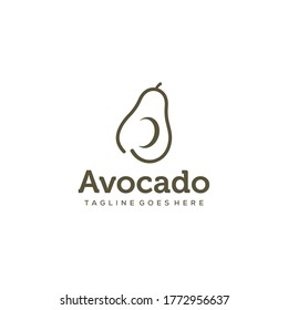Creative modern avocado fruit logo design