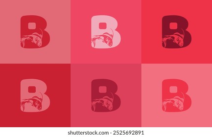 Creative Modern B Icon with colorful, Icon Vector 