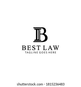 Creative modern B law firm connect with circle sign logo design template