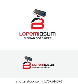 Creative Modern B letter CCTV camera logo design template, Realistic CCTV logo
