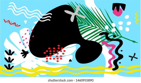 Creative and modern background with abstract shapes.