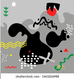 Creative and modern background with abstract shapes.