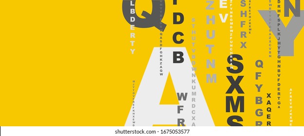 Creative and modern background with letters.